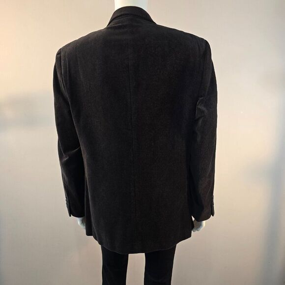 Alfani Exclusively For Macy's Velvet Velour Blazer Brown Cotton Mens Size 44R - Picture 8 of 13